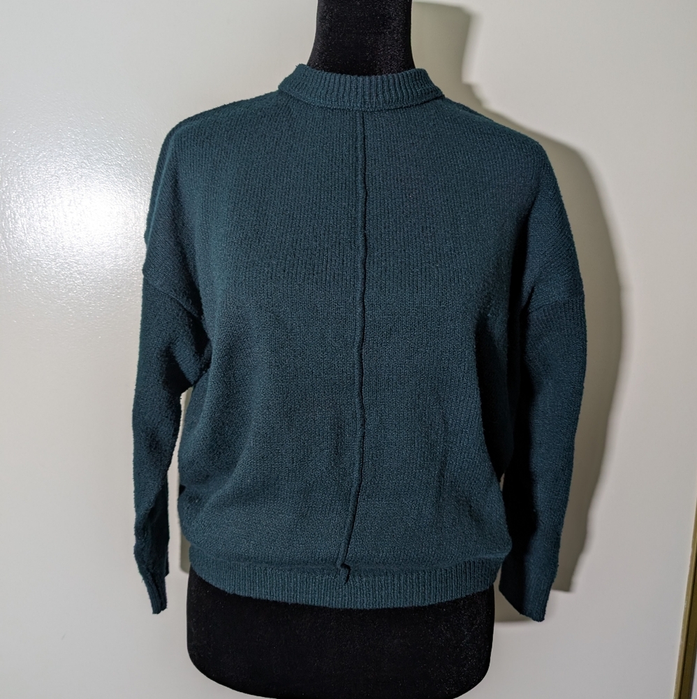 Dark Green Teal Knit Sweater